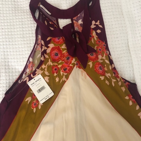 NWT Free People Floral Purple Tunic/Dress/Top  S - Picture 4 of 4